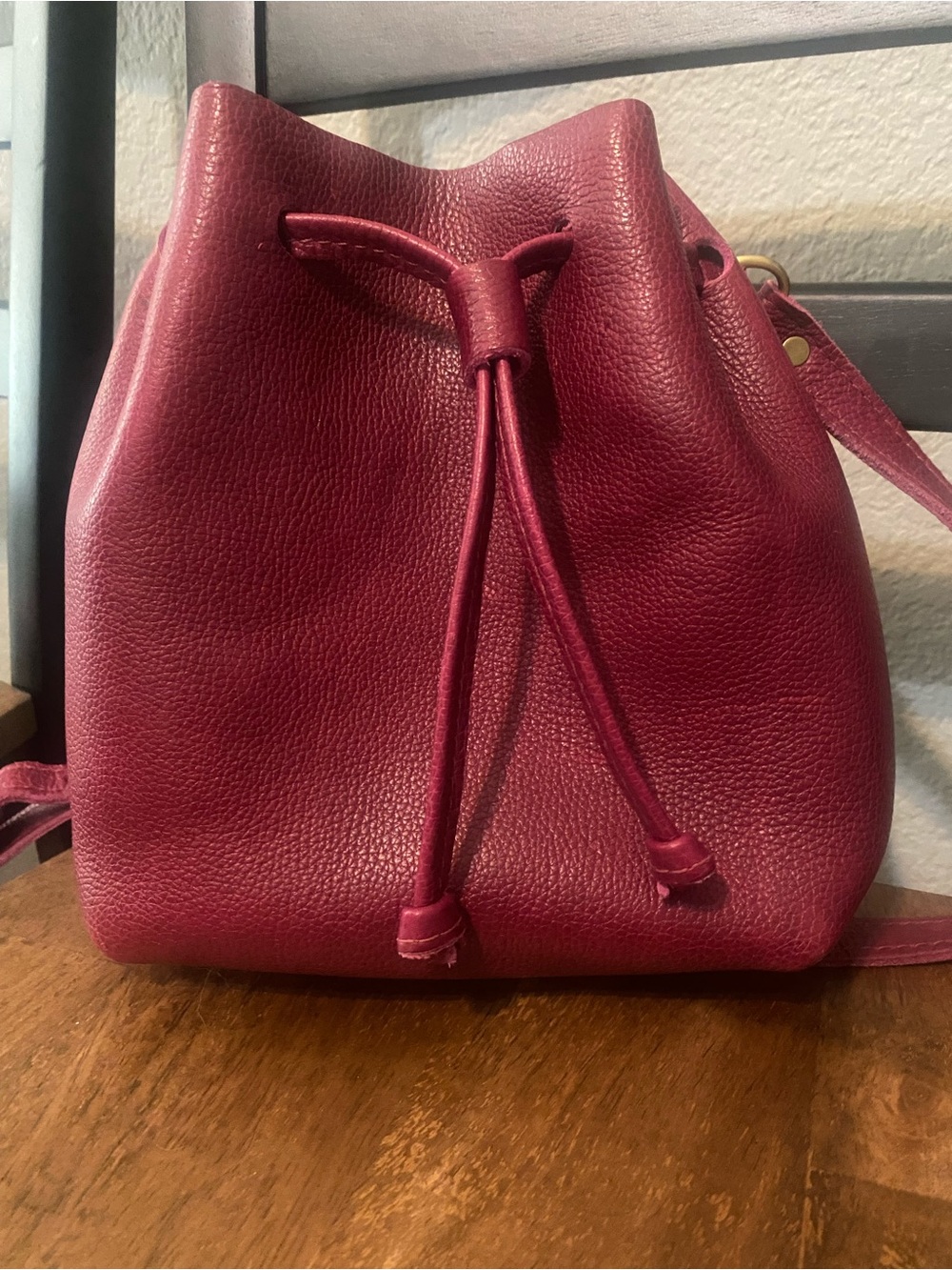 Small ORCHID Portland leather goods Crossbody Bucket Bag
